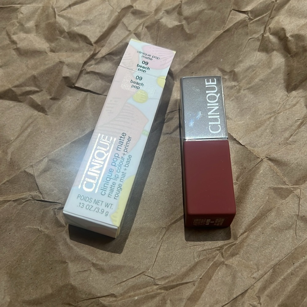 Clinique pop matte lip colour+ primer beach pop 09 nib